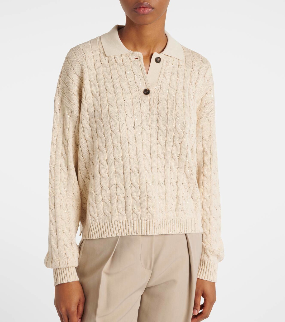 Brunello Cucinelli Cable-knit cotton-blend sweater