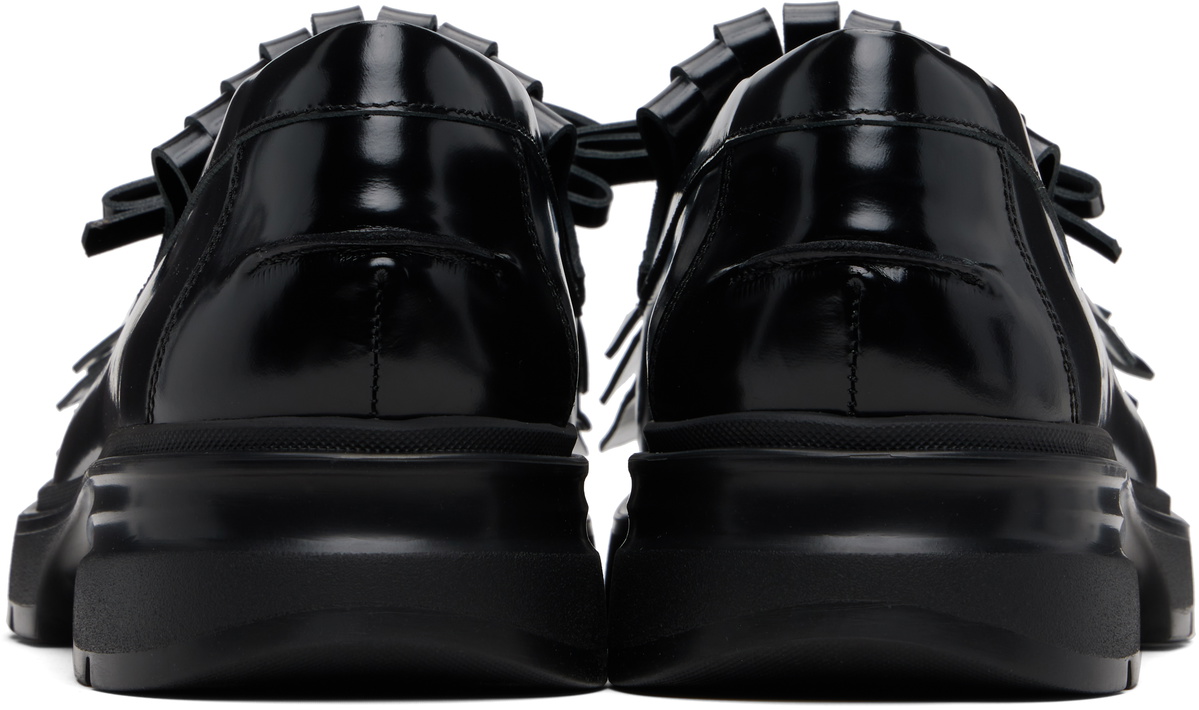 Simone Rocha Black Low Tracker Fringe Loafers