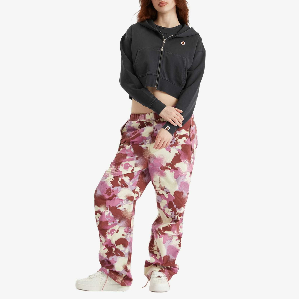 A Bathing Ape Women's Map Camo Army Pants in Pink