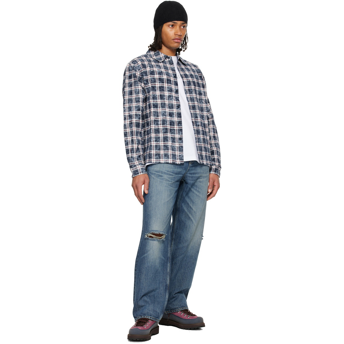 Dime Navy Plaid Flannel Shirt