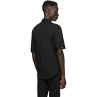 Alexander McQueen Black Poplin Embroidered Logo Short Sleeve Shirt