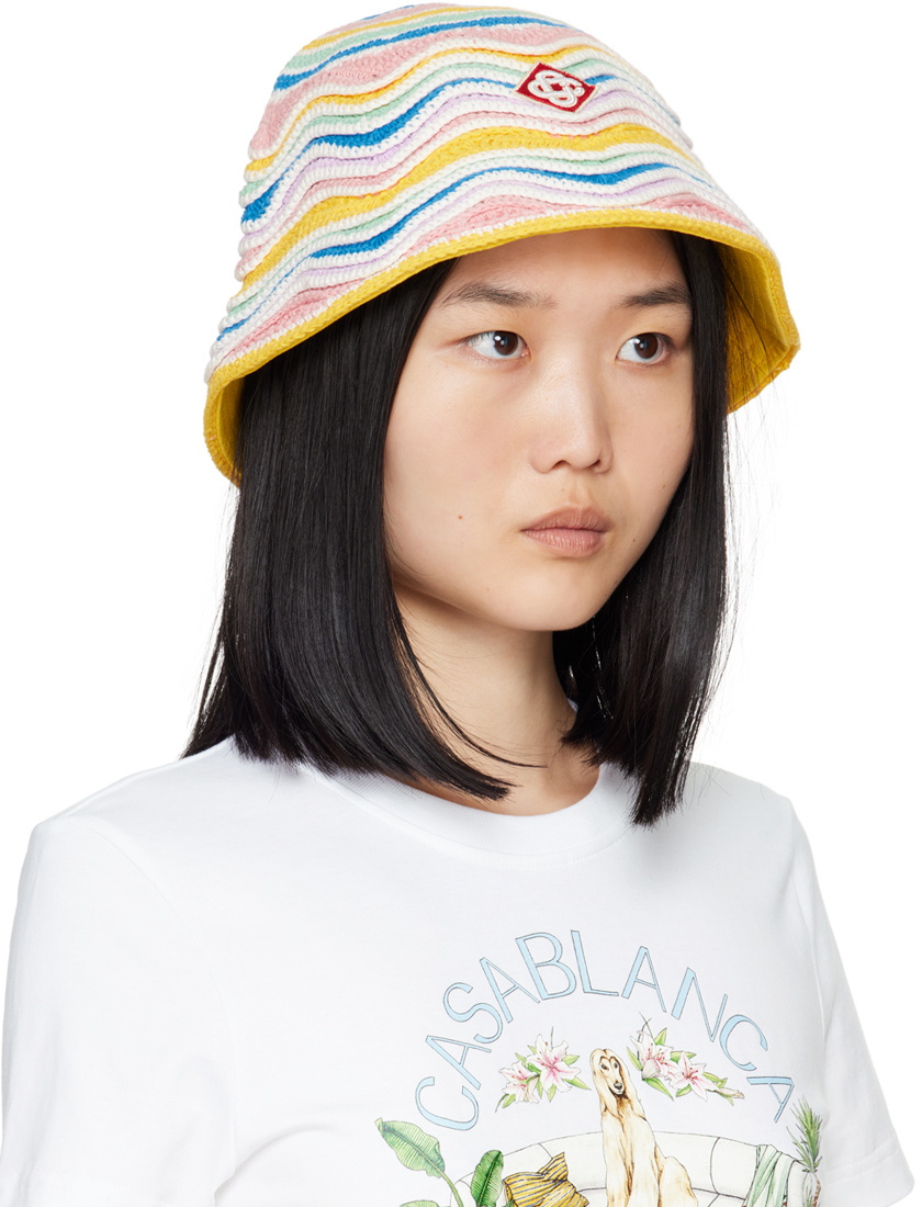 帽子・その他 Logo Printed Bucket Hat - Casablanca - Cotton - Blue Blue Fade Bucket Hat | Casablanca Paris