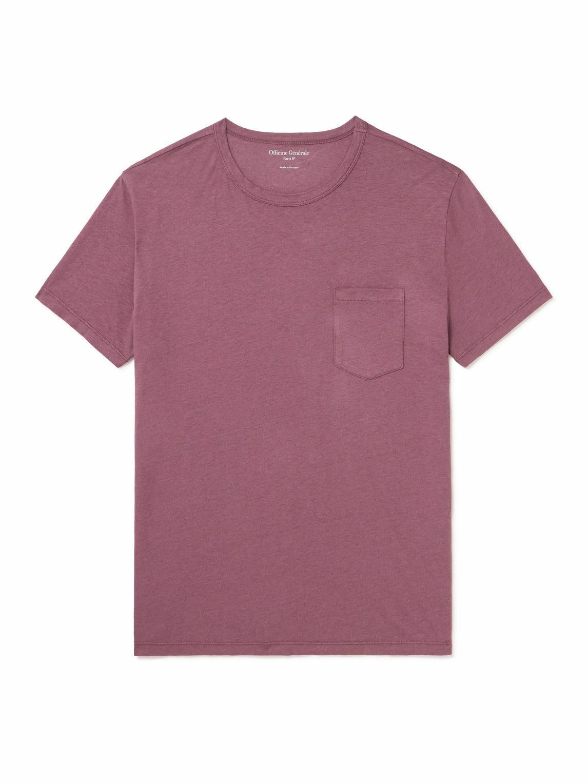 Officine Générale - Slub Cotton-Blend Jersey T-Shirt - Purple Officine ...