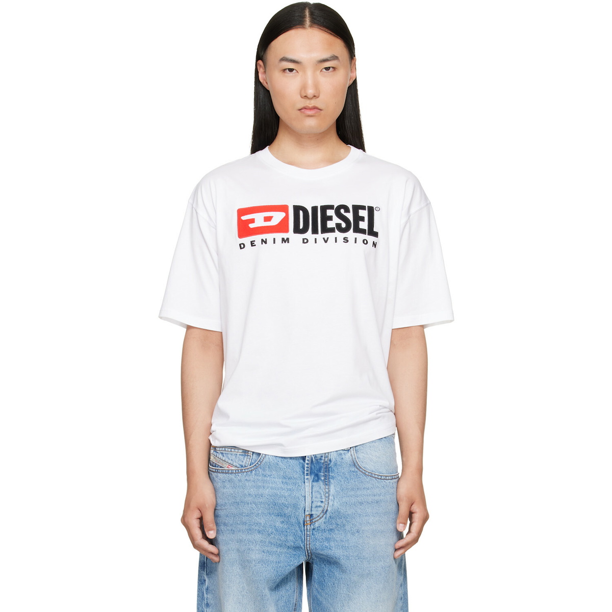 Diesel White Diesel Patch Logo T-shirt