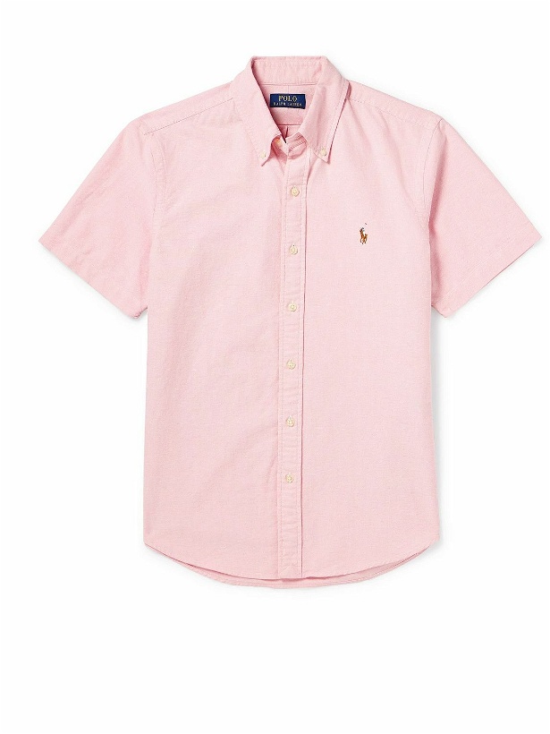 Photo: Polo Ralph Lauren - Slim-Fit Button-Down Collar Logo-Embroidered Cotton Oxford Shirt - Pink