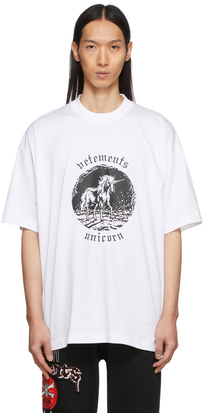 Photo: VETEMENTS White Double Unicorn T-Shirt