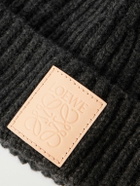 LOEWE - Logo-Appliquéd Ribbed Cashmere Beanie