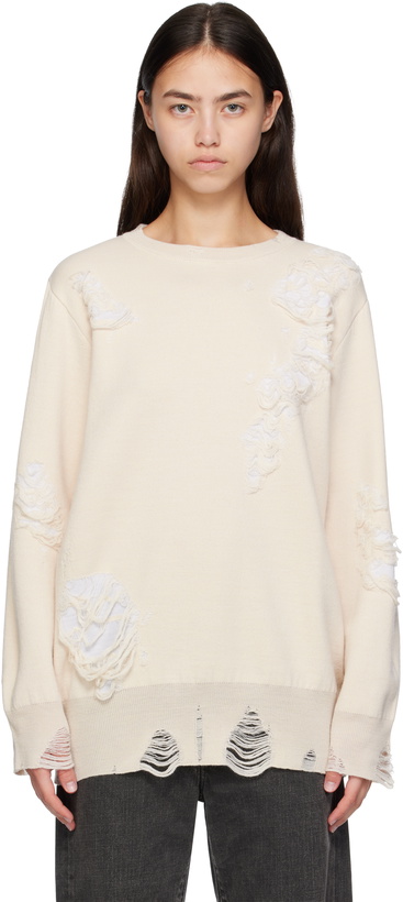 Photo: MM6 Maison Margiela Off-White Double-Faced Sweater