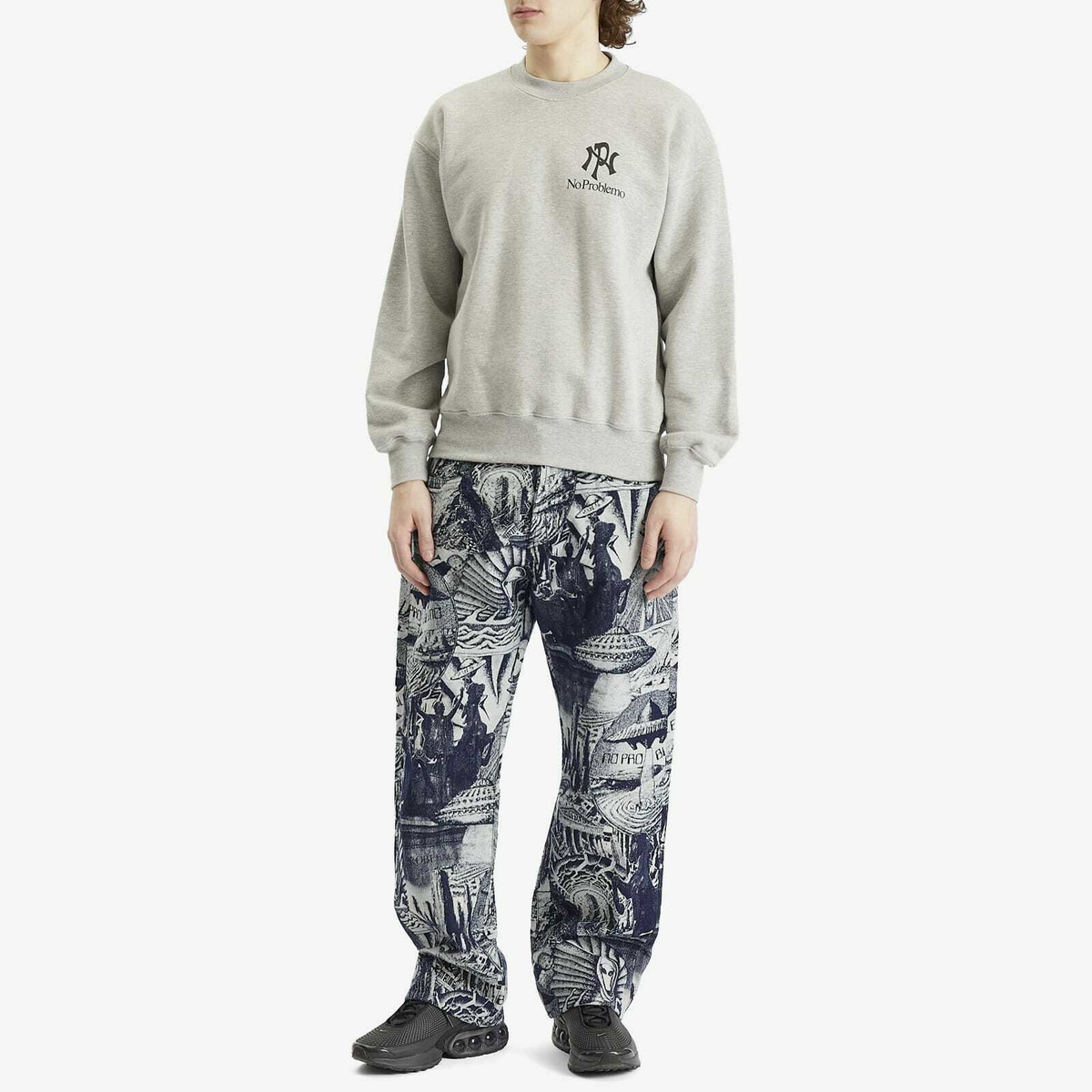 No Problemo Men's NYP Sweatshirt in Grey Marl