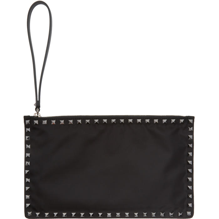 Photo: Valentino Black Valentino Garavani Nylon Rockstud Pouch