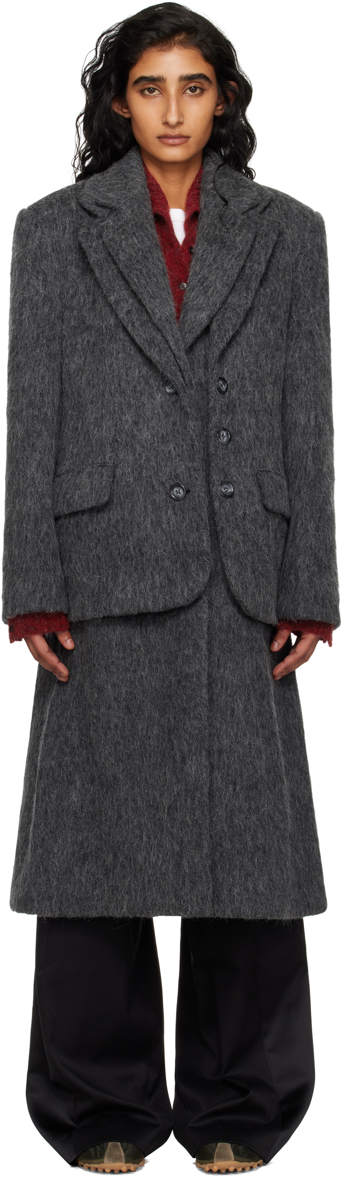 Andersson Bell Gray Layered Blazer Coat