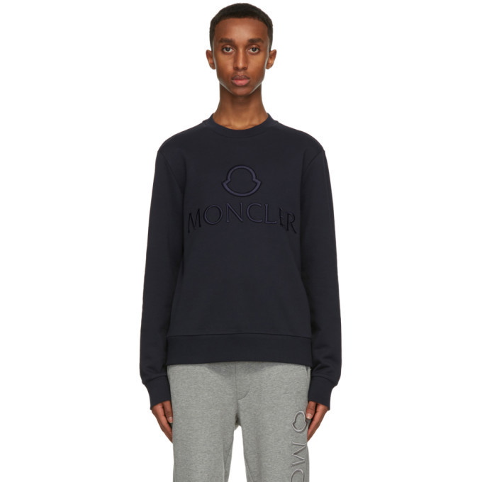 Photo: Moncler Navy Embroidered Logo Sweatshirt