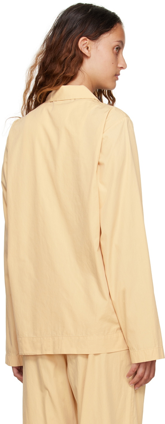Tekla Beige Long Sleeve Pyjama Shirt