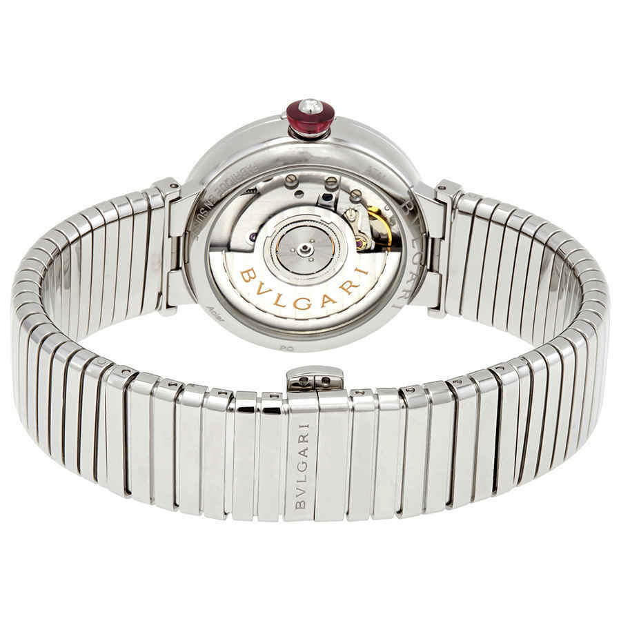 Bvlgari LVCEA Tubogas Black Lacquered Diamond Dial Automatic Ladies Watch 102953