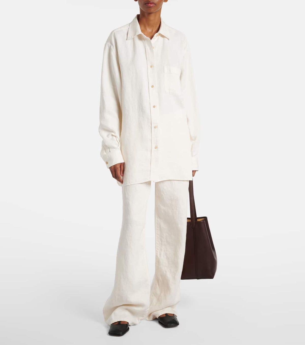 The Row Eglitta mid-rise linen straight jeans The Row