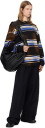 Juun.J Brown & Blue Washed Multi Stripe Long Sleeve T-shirt