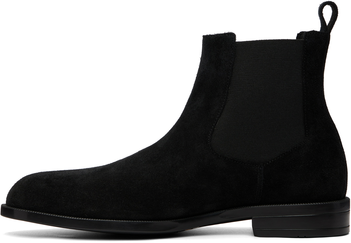 BOSS Black Suede Elasticated Panels Chelsea Boots