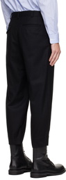Comme des Garçons Homme Plus Black Wool Nylon Flannel Trousers