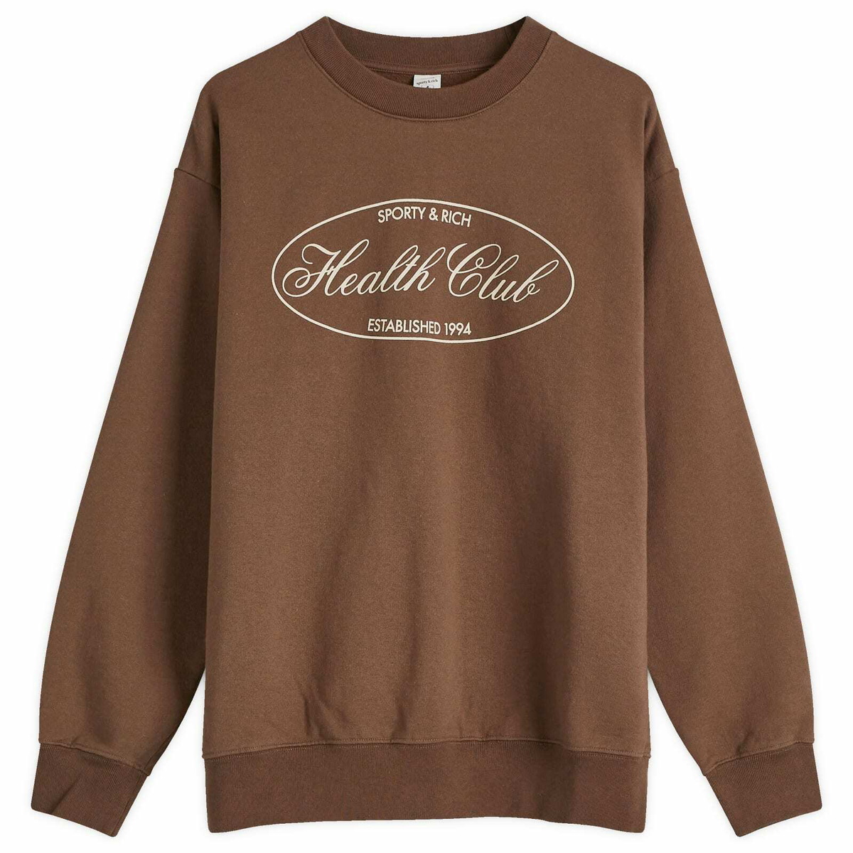 ★Sporty & Rich★ New York Health Club Crop Crew Neck Cream NY Health Club Cropped Crewneck - Cream/Black – Sporty & Rich