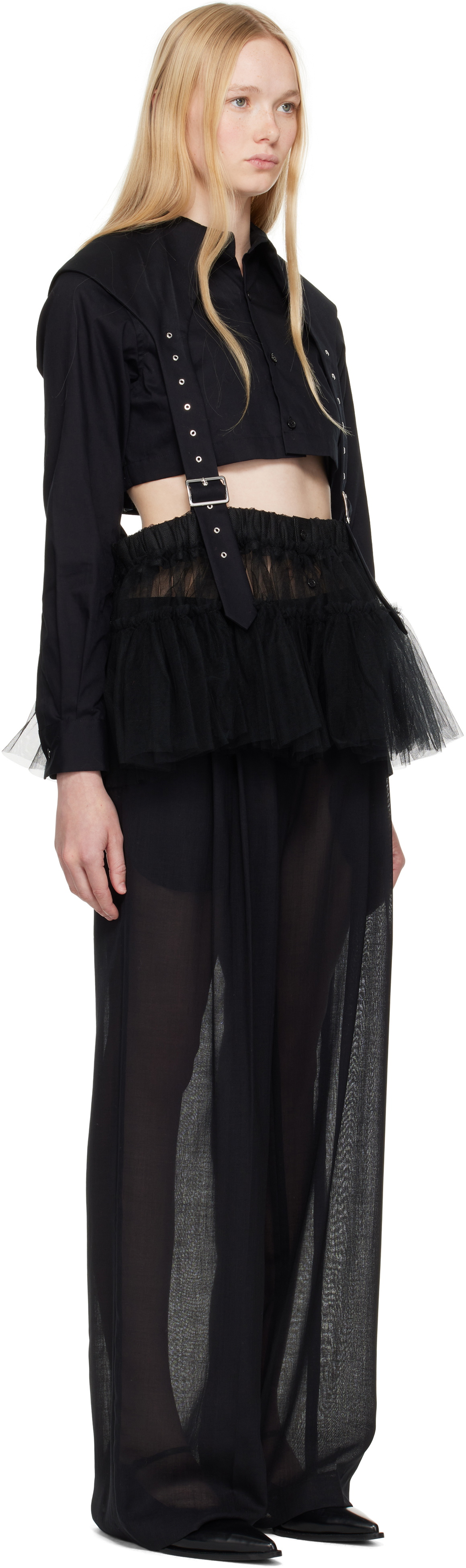 Noir Kei Ninomiya Black Paneled Minidress