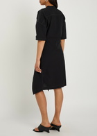 Lemaire Asymmetric Cotton Mini Dress Black