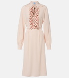 Prada Belted polka-dot silk midi dress