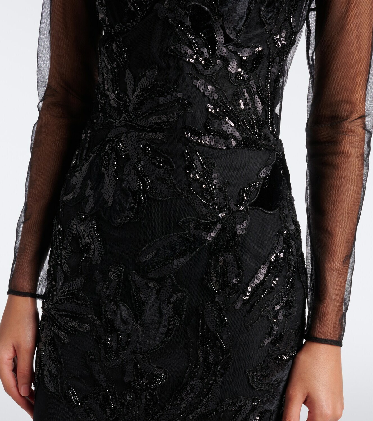 Costarellos Syndia embellished tulle gown