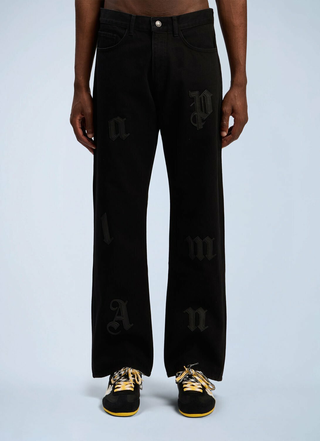 Palm Angels Logo Patch Straight Jeans