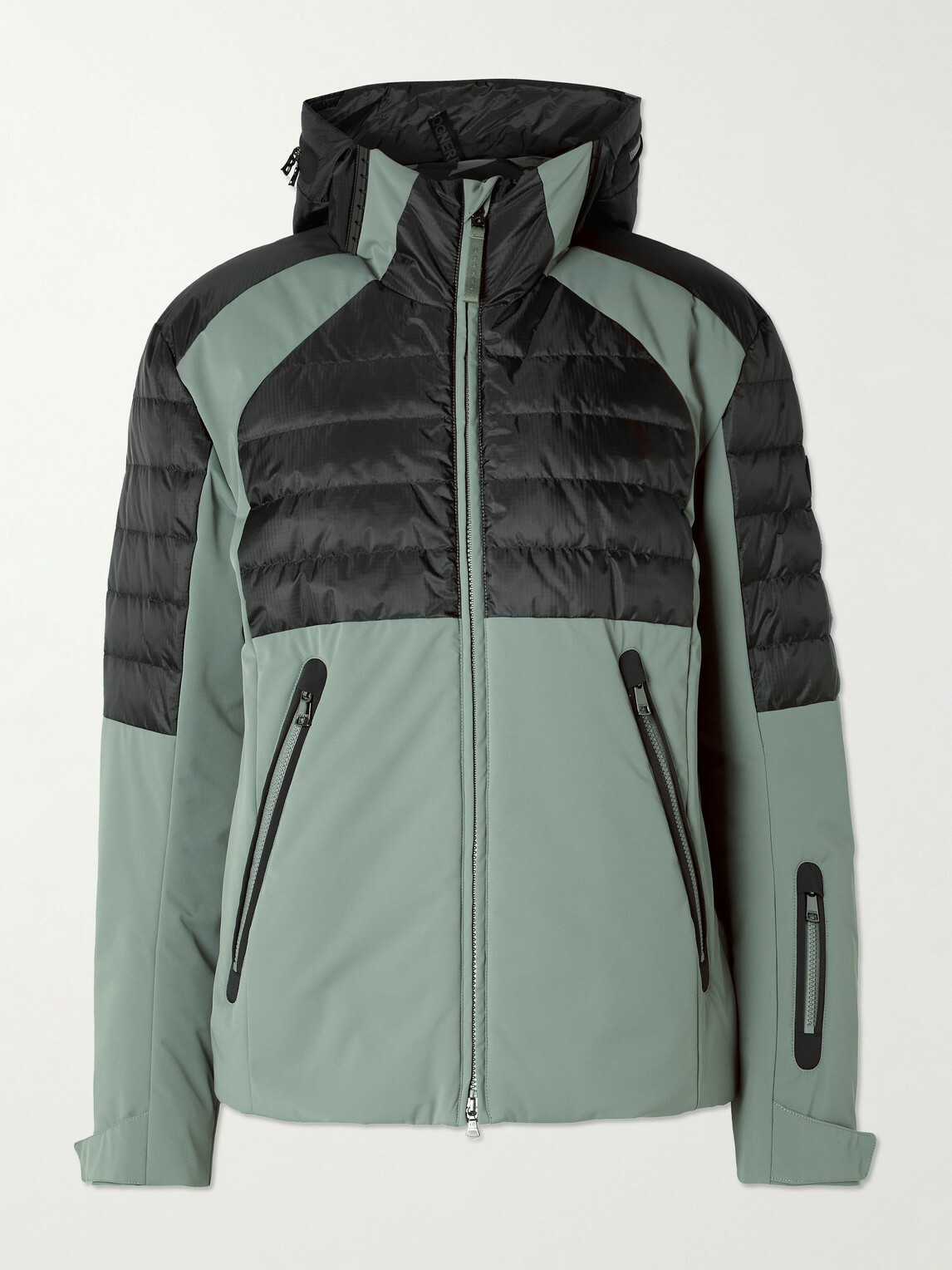 BOGNER - Henik-D Panelled Quilted Ripstop and Shell Hooded Down Jacket - Green