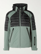 BOGNER - Henik-D Panelled Quilted Ripstop and Shell Hooded Down Jacket - Green
