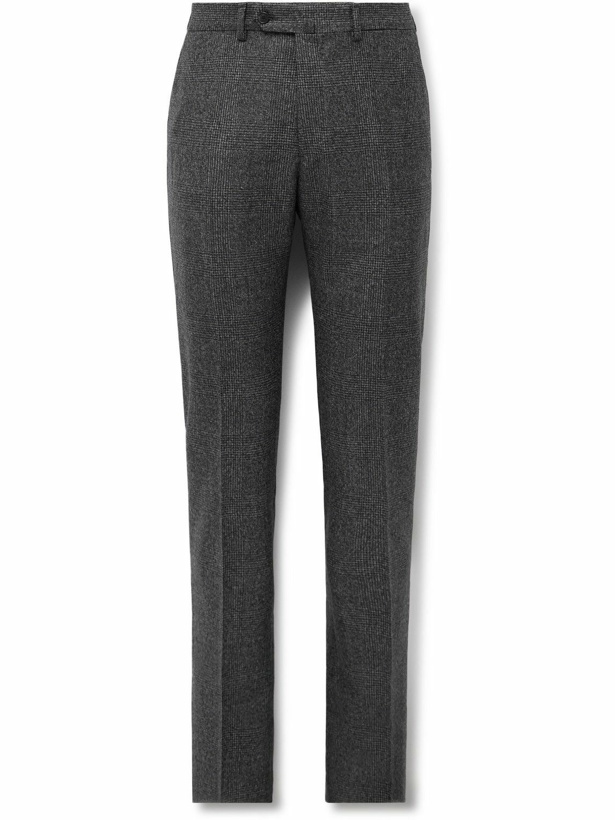 Photo: Caruso - Slim-Fit Straight-Leg Prince of Wales Checked Wool Suit Trousers - Gray