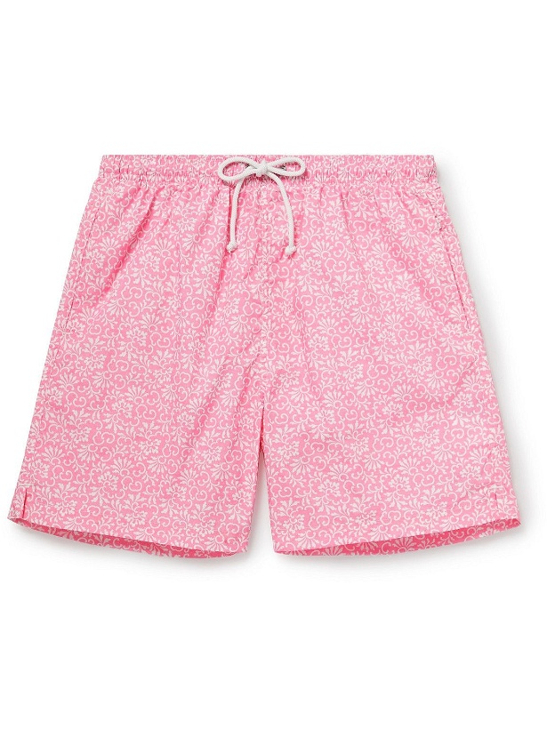 Photo: Anderson & Sheppard - Mid-Length Floral-Print Swim Shorts - Pink