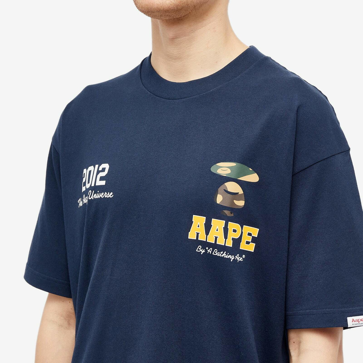 Men's AAPE University Basketball T-Shirt in Navy