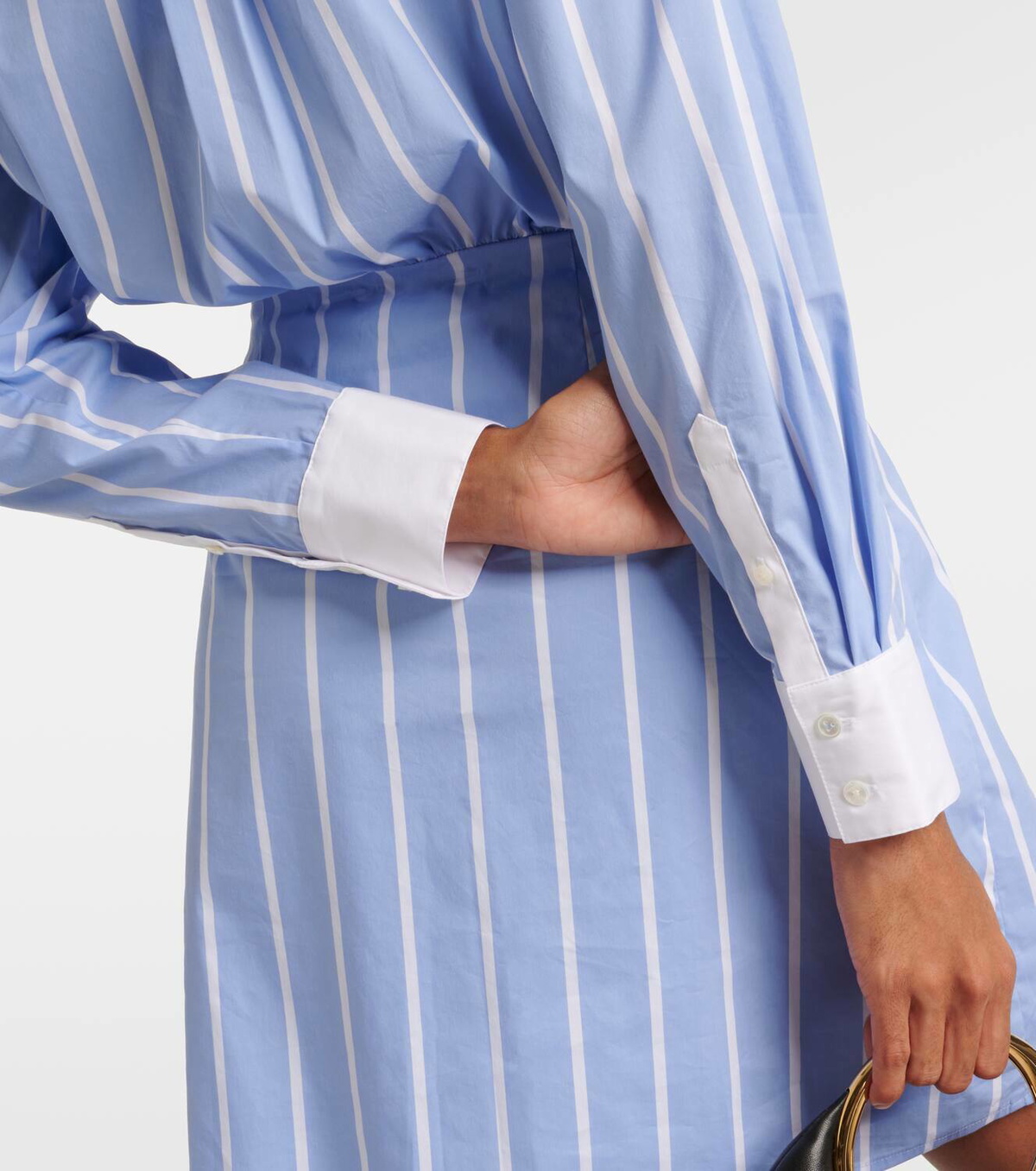 Veronica Beard Poppe striped cotton-blend shirt dress