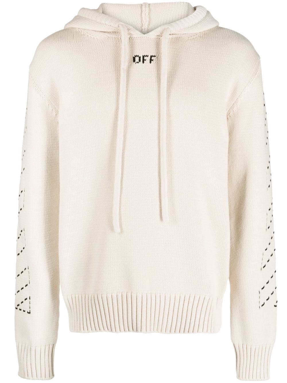 Off White Logo Cotton Blend Hoodie Off White 3051