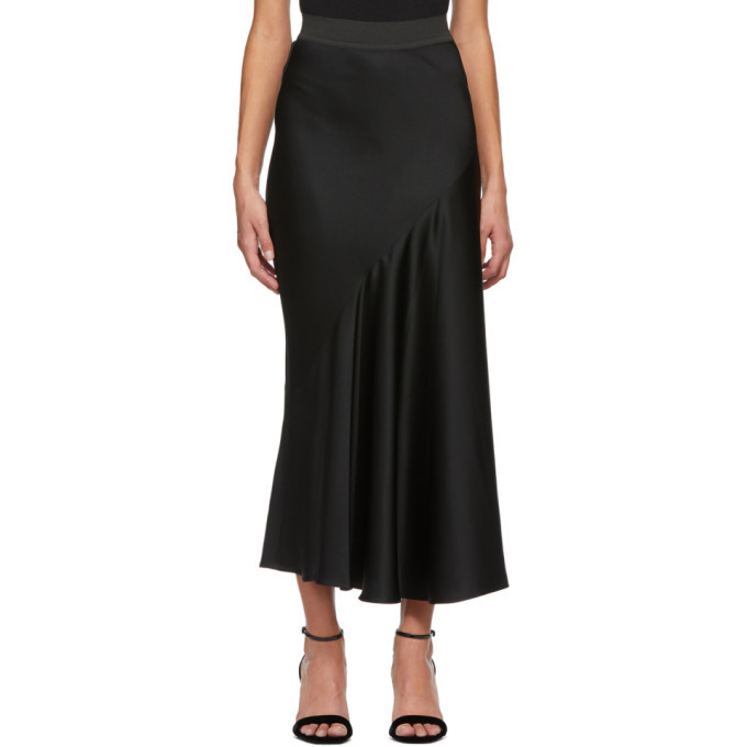 Photo: Haider Ackermann Black Satin A-Line Skirt
