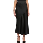 Haider Ackermann Black Satin A-Line Skirt
