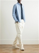 Allude - Serafino Ribbed Cotton and Cashmere-Blend Sweater - Blue