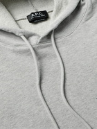 A.P.C. - Item Logo-Print Cotton-Jersey Hoodie - Gray