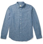 Bellerose - Button-Down Collar Linen and Cotton-Blend Chambray Shirt - Blue