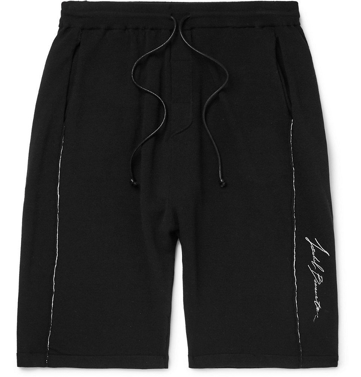 Photo: Isabel Benenato - Slim-Fit Embroidered Loopback Jersey Shorts - Black