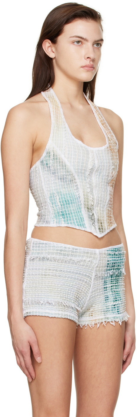 Luna Del Pinal Multicolor Stretch Weave Tank Top