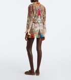 Etro Paisley silk satin shorts