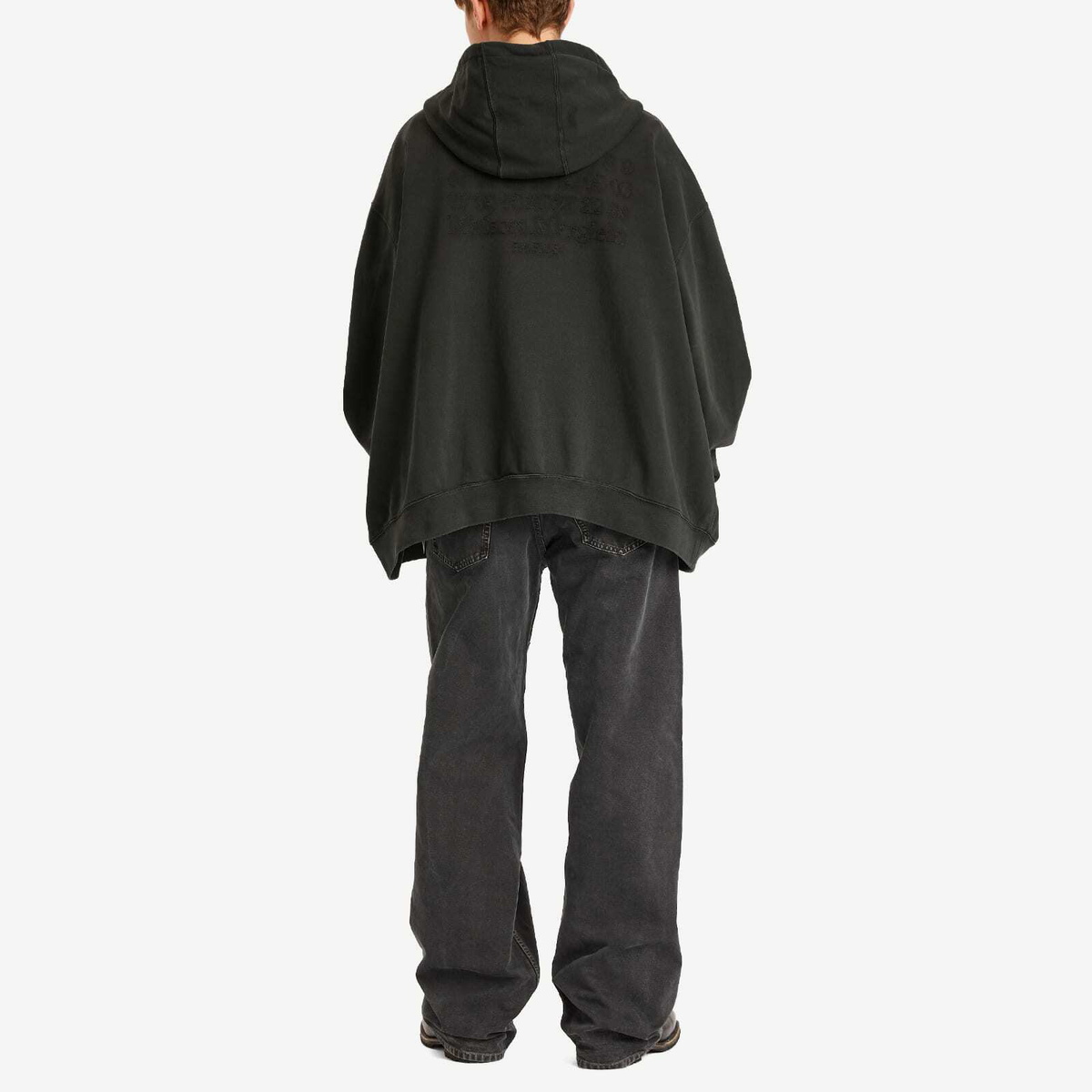 【Maison Margiela】Number Logo Hoodie Washed Black Maison Margiela Men's Numbers Jersey Hoodie in Washed Black