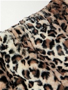 Wacko Maria - Tapered Leopard-Print Faux Fur Sweatpants - Neutrals
