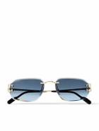 Cartier Eyewear - Signature C Rimless Rectangular-Frame Gold-Tone Sunglasses