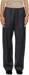 ssstein Gray Wool Silk Drawstring Easy Trousers