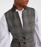 Brunello Cucinelli Belted checked virgin wool vest
