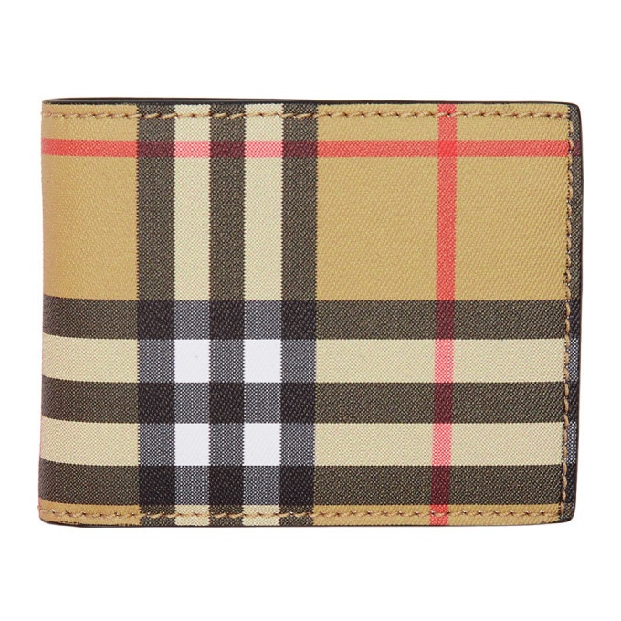 Photo: Burberry Beige and Black Vintage Check Hipfold Wallet