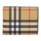 Burberry Beige and Black Vintage Check Hipfold Wallet